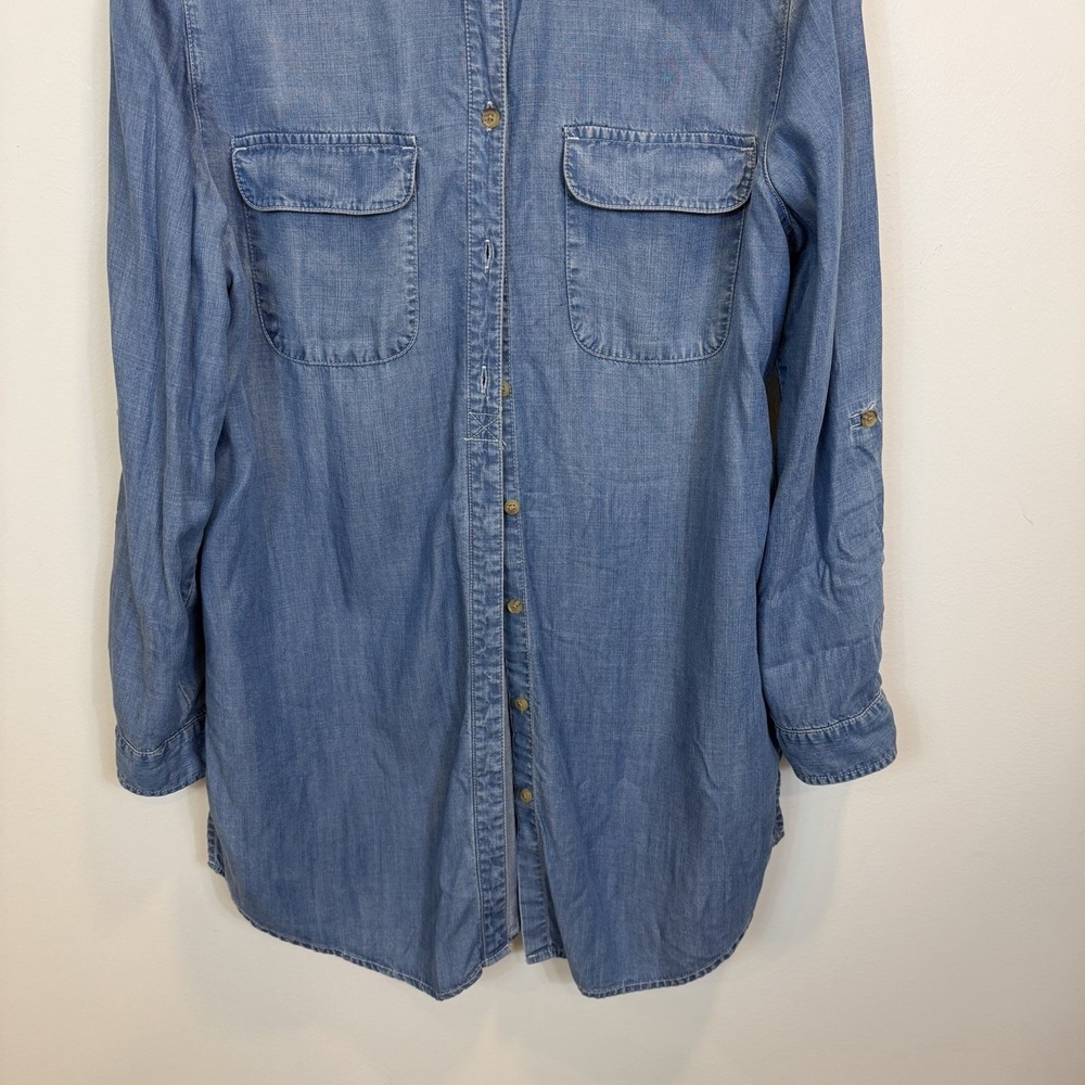 NWT Chico's 1 Medium Basic Denim Button Down Tuni… - image 3